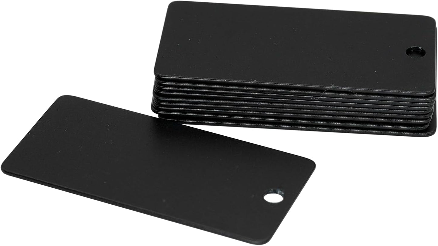 StayMax Anodized Aluminum Engraving Blanks 1x2 Inch 50 Pack (Black)
