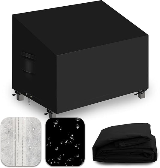 Heavy Duty Patio Sofa Covers Waterproof, Outdoor 3-Seater Couch Cover Waterproof, 600D Outdoor 2-Seater Loveseat Furniture Covers with Air Vent Handle 60''W x 34''D x 24''H/ 30''H Black