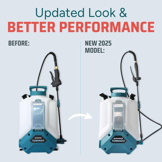 Tornado 4-Gallon Battery Powered Backpack Sprayer (2025 Model) – Lawn & Garden Sprayer, Compatible with FlowZone, DeWalt, Milwaukee, Makita & Bosch Batteries TOOL ONLY (Battery Not Included)