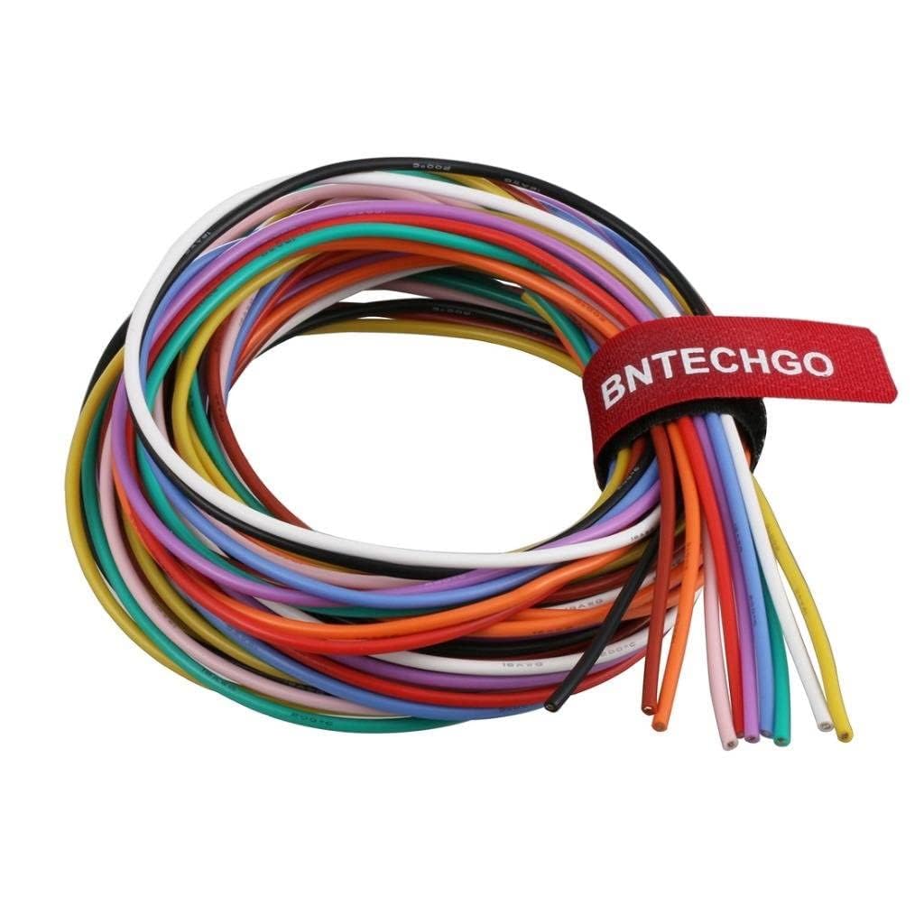 BNTECHGO 18 Gauge Silicone Wire Kit 10 Color Each 10 ft Flexible 18 AWG Stranded Tinned Copper Wire