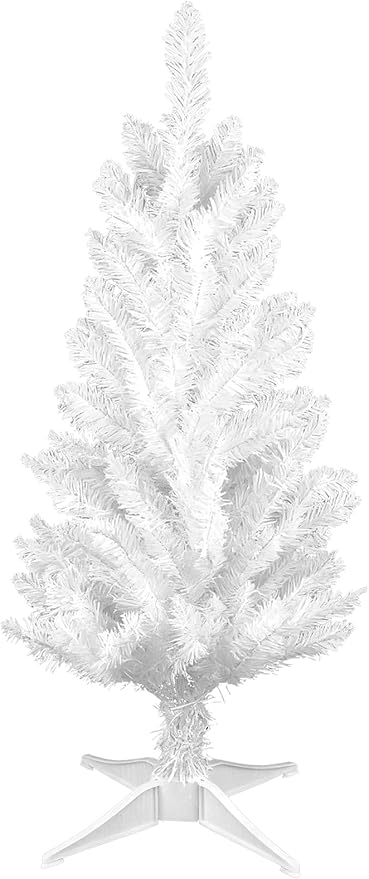 3FT Small Christmas Tree, Artificial Tabletop Mini Christmas Tree, Easy Assembly, Not Pre-lit, Ideal for Home, Office, and Xmas Home Party Decoration, White