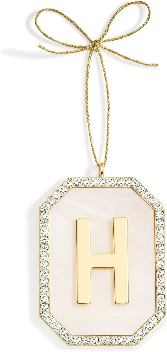 2025 Christmas Initial Ornaments | Letter H Ornaments for Xmas Tree|Hanging Ornament Gift for Mother Best Friends Sister Wife