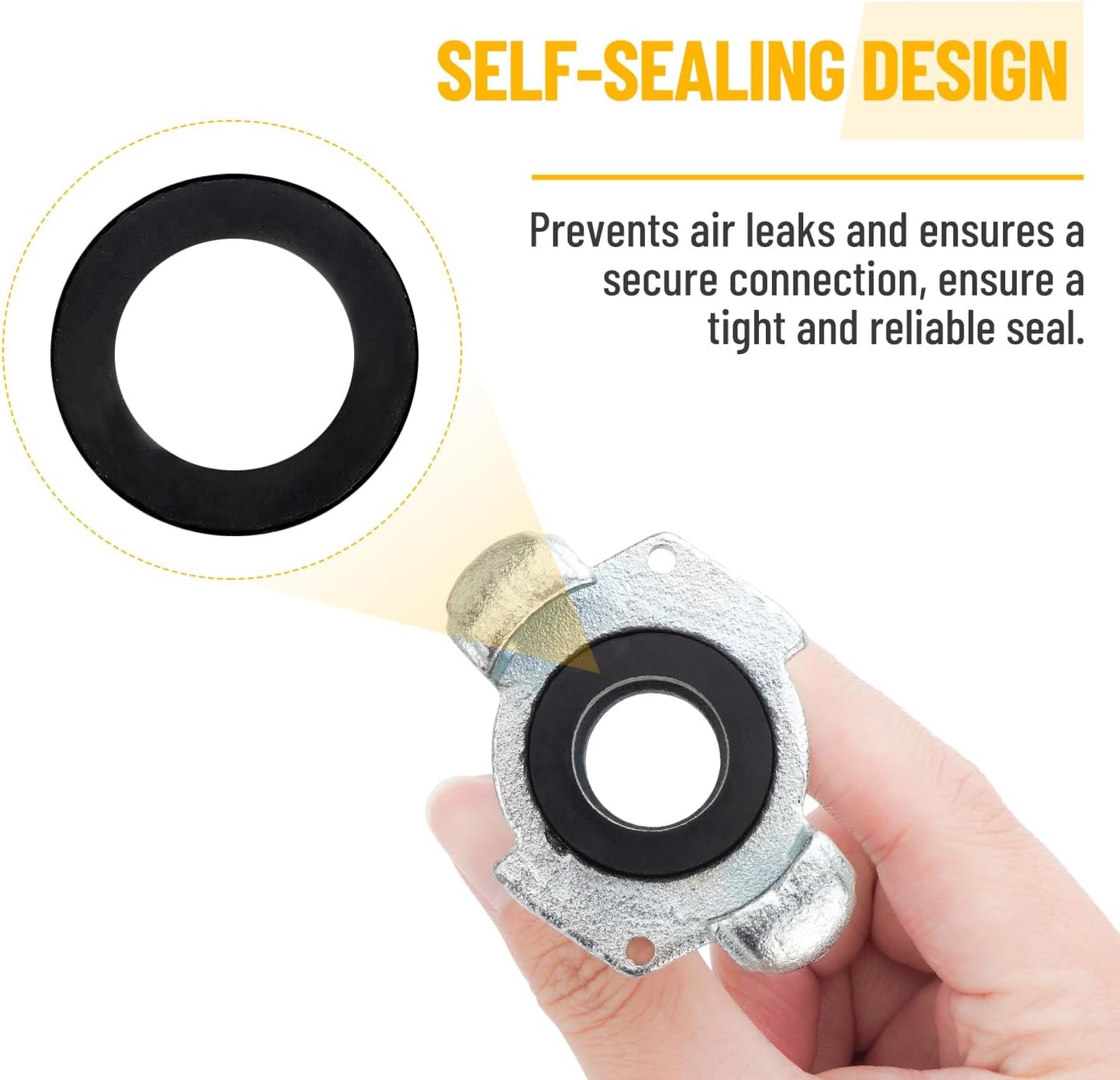 8PCS 1/2'' NPT Iron Air Hose Fitting, Universal Coupling Chicago Fitting 1/2'' for Male End, Female End