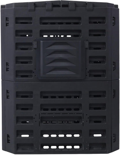 90 Gallon Garden Composter Bin - Premium Recycled Plastic, Large 340 Liter Capacity, Easy Assembly, Lightweight, Aerating Outdoor Compost Box for Fertile Soil