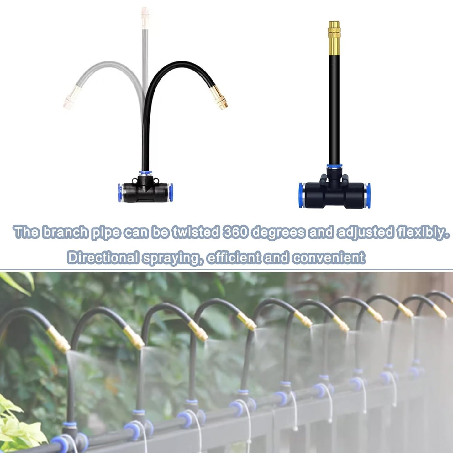 49.21Ft Drip Irrigation Kit Automatic Drip Irrigation System, 360° Bendable Garden Irrigation System, Garden Watering System Adjustable Bendable Nozzle Copper Sprayer System for Garden Yard