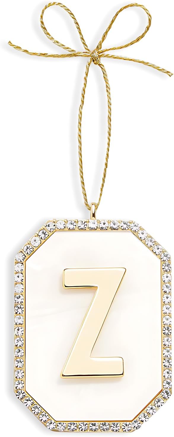 2025 Christmas Initial Ornaments, Letter Z Ornaments for Tree,Hanging Xmas Ornament for Mother Best Friends Sister Wife