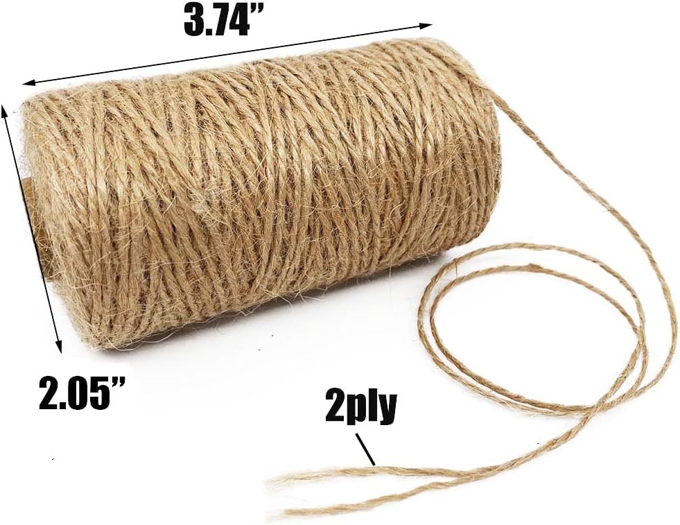 Leecogo Jute String 328 Feet 1 mm 2 ply Durable Natural Jute Rope Twine for Arts Crafts Jewelry Making and DIY Projects