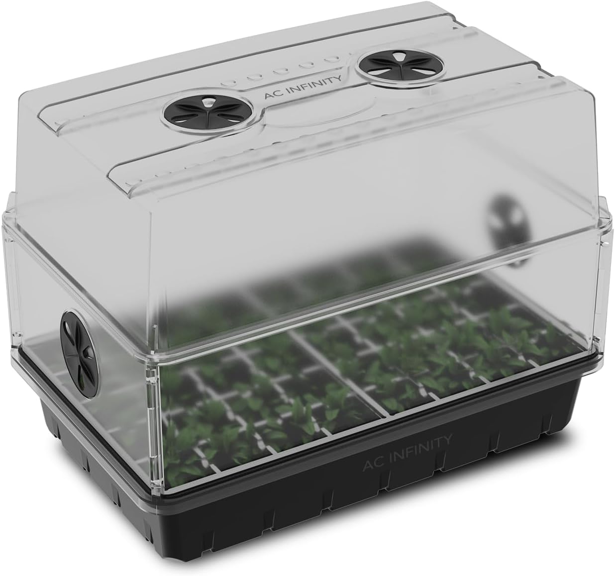 AC Infinity Humidity Dome, Heavy-Duty Germination Kit with 3 mm Thick Dome, Sturdy Drip Tray, 5x8 Cell Seedling Tray, and Vented Height Extension Panels, for Seed Starting, Propagation, Cloning Plants