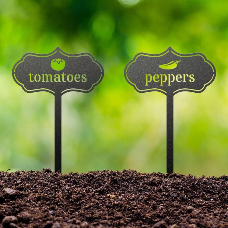 RealSteel - Seed & Plant Markers - Indoor/Outdoor Herb Garden Stakes - Elegant Fruit/Vegetable Seed Labels - Durable Plant Tags for Pots - Classy Design for Farmhouse/Greenhouse (Spinach)