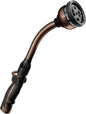RESTMO Watering Wand, Heavy Duty Metal Garden Hose Wand with Thumb Flow Control, 15-Inch Long Hose Nozzle Sprayer with 10 Spray Patterns, Ideal to Water Hanging Baskets and Shrubs, Oil Rubbed Bronze