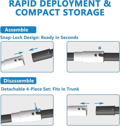 47.3" Car Snow Brush & Snow Broom for Truck SUV | Extendable Ice Scrapers for Car Windshield with Foam Grip | No-Scratch Soft Bristles for Vehicle Roof Cleaning | Heavy Duty Auto Snow Removal Tool