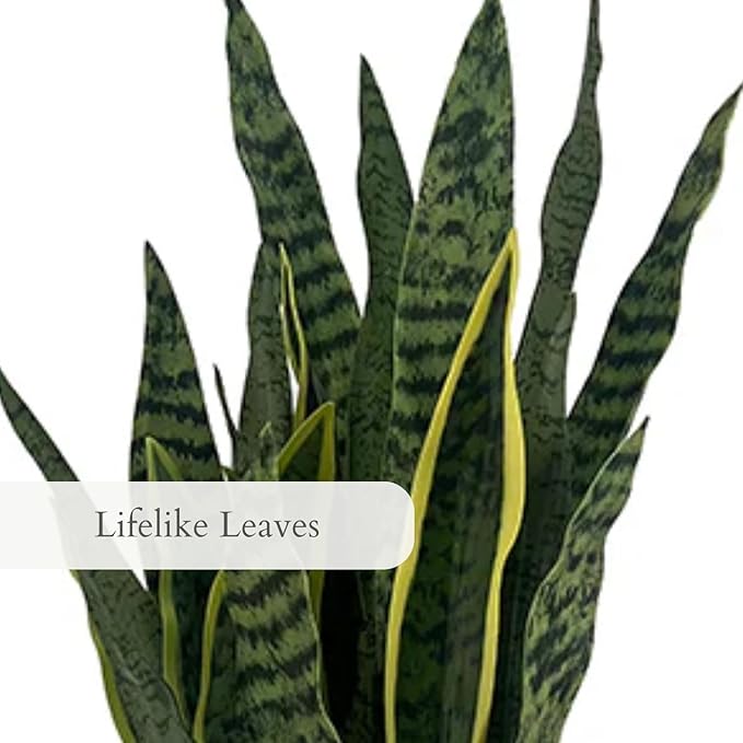 CG Hunter Faux Snake Plant, Premium Artificial Indoor Plant Stands 30” Tall and Enhances Interior Design, Lifelike-Leaves Create Realistic Natural Appearance, Black Planter Pot Included