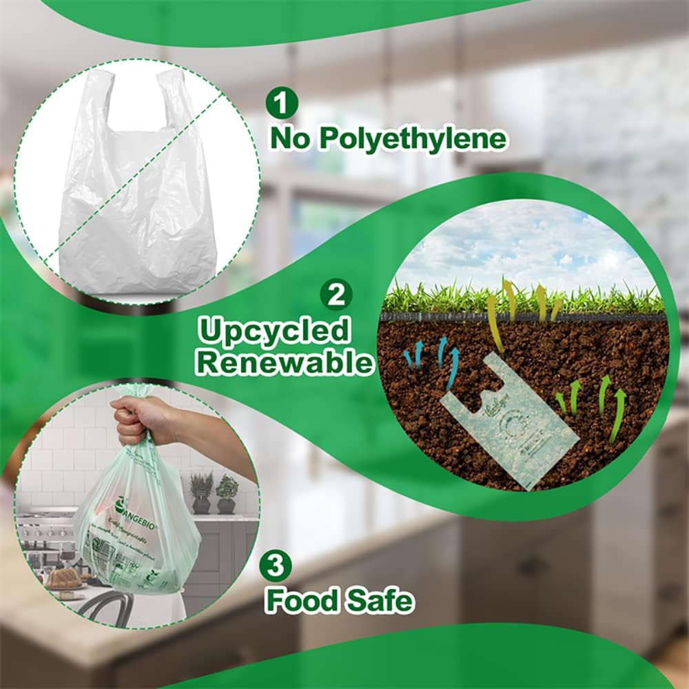 6~8 Gallon Compostable Trash Bags, 100 Count, Plant-Based Garbage Bags for Kitchen, Bathroom, Office & Food Waste – Durable, Leak-Proof, ASTM D6400 & BPI Certified