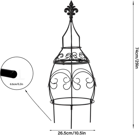 29-Inch Garden Trellis Obelisk - Durable Metal Support for Indoor & Outdoor Climbing Plants, Perfect for Vertical Gardening & Potted Plants, Stylish Design for Home and Garden