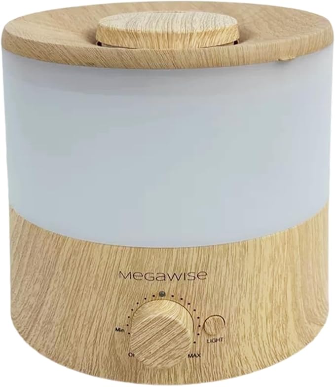 MEGAWISE 2025 Upgraded Ultrasonic Cool Mist Humidifier - 1.5L Capacity, Whisper-Quiet & Adjustable Mist, Auto Shut-Off Safety Feature – Perfect for Home, Office, Baby Nursery & Bedroom
