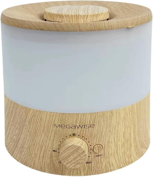 MEGAWISE 2025 Upgraded Ultrasonic Cool Mist Humidifier - 1.5L Capacity, Whisper-Quiet & Adjustable Mist, Auto Shut-Off Safety Feature – Perfect for Home, Office, Baby Nursery & Bedroom