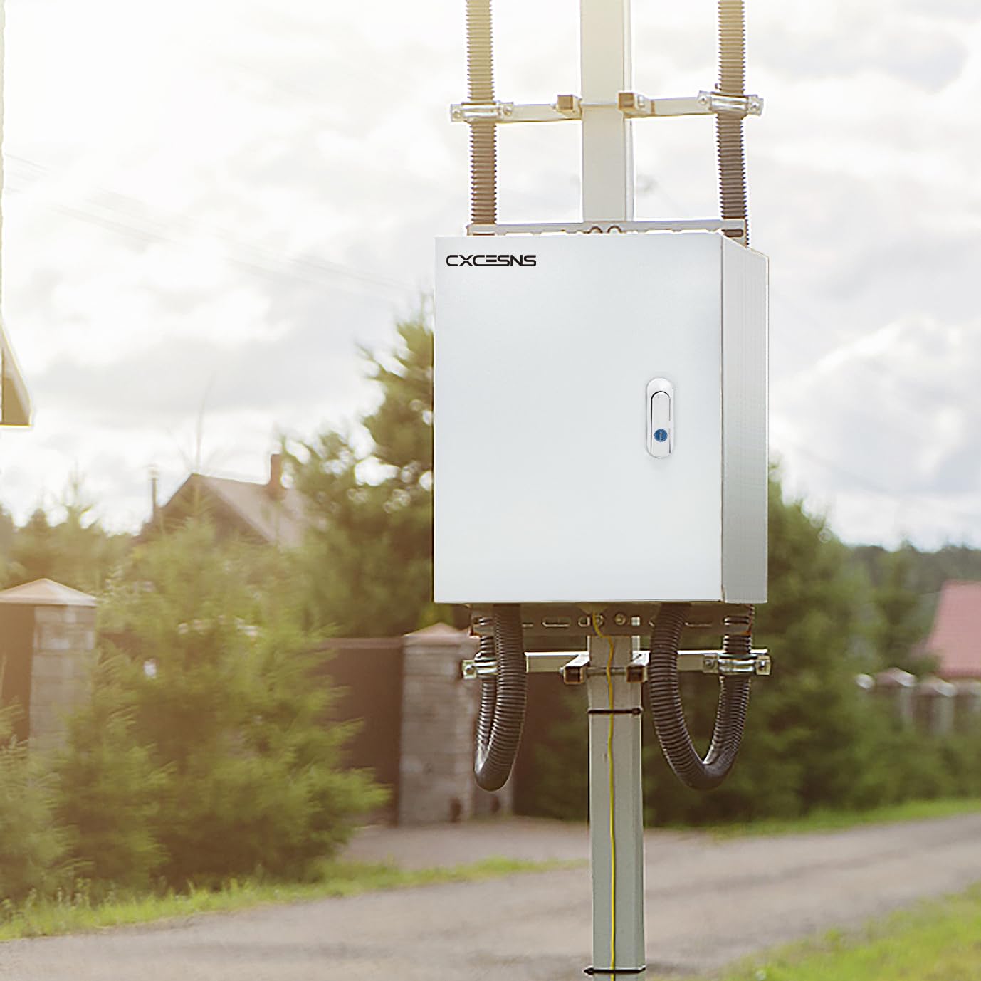 Outdoor Electrical Box 16 x 12 x 6''D NEMA 4X Enclosure Steel Box, Waterproof & Dustproof Outdoor/Indoor Lockable Electrical Junction Box, with Mounting Plate