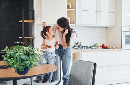 AlphaAcc 9.5" Artificial Plants with Olive Leaves Real Looking Faux Plants Fake Greenery Potted in Black Round Ball Planter for Tabletop Bathroom Kitchen Office Housewarming Gift Home Decor