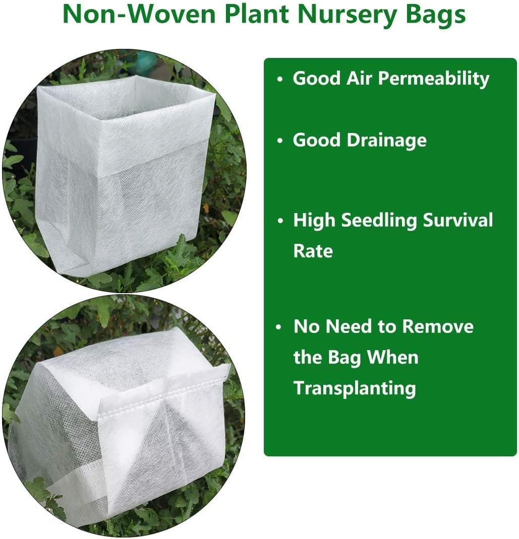 Large Non-Woven Nursery Bags for Plants,25PCS (13.2"x15") Fabric Planters Grow Bags,Seedlings Grow Bag for Planting,Gardening Transplanted Home Gardening Supply