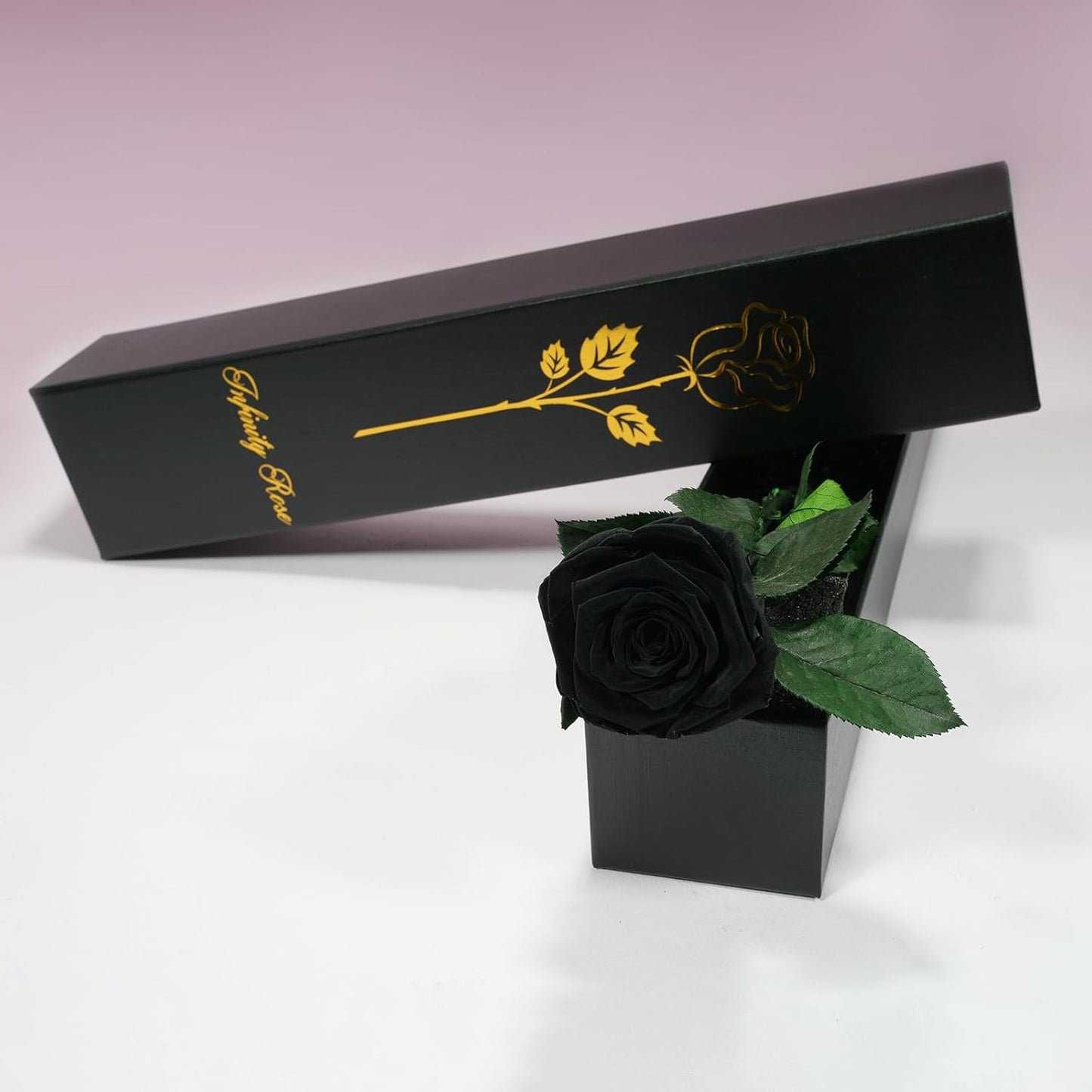 Yamonic Preserved Flowers Rose Gifts for Women Mom, Mothers Day Rose Gifts for Mom, Forever Real Flower Birthday Mom Gifts for Her, Women, Grandma,Girlfriend,Wife Gifts for Anniversary Wedding(Black)