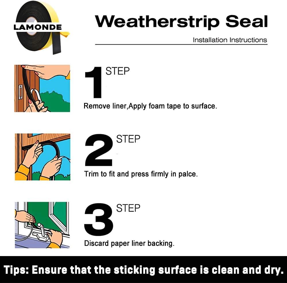 Foam Rubber Seal Strip -2" W x 1/4" T- Adhesive Tape Foam Tape Closed Cell Foam Strip Automotive Weather Stripping