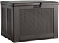 Rubbermaid Medium Resin Outdoor Storage Deck Box (74 Gal) Weather Resistant Brown Deck Organization for Home/Backyard/Pool Chemicals/Toys/Garden Tools/Porch/Patio Cushions