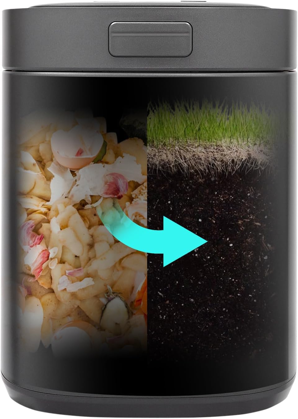 Electric Food Composter 2.5L / 0.66 Gal Indoor/Outdoor Odorless Quiet Smart Compost Bin Kitchen Countertop Composting Machine Quick/Standard/Ferment Working Modes(Black)