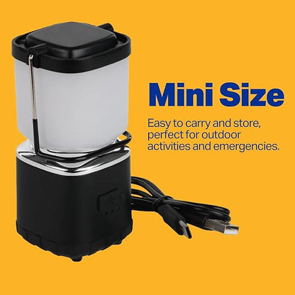LUXPRO LP189 Mini Lantern - USB-C Rechargeable Camping Light - with 4 Color Modes - Dimmable LED Portable Lantern for Hiking & Emergency - Handy Compact Design (Black, 3-Pack)