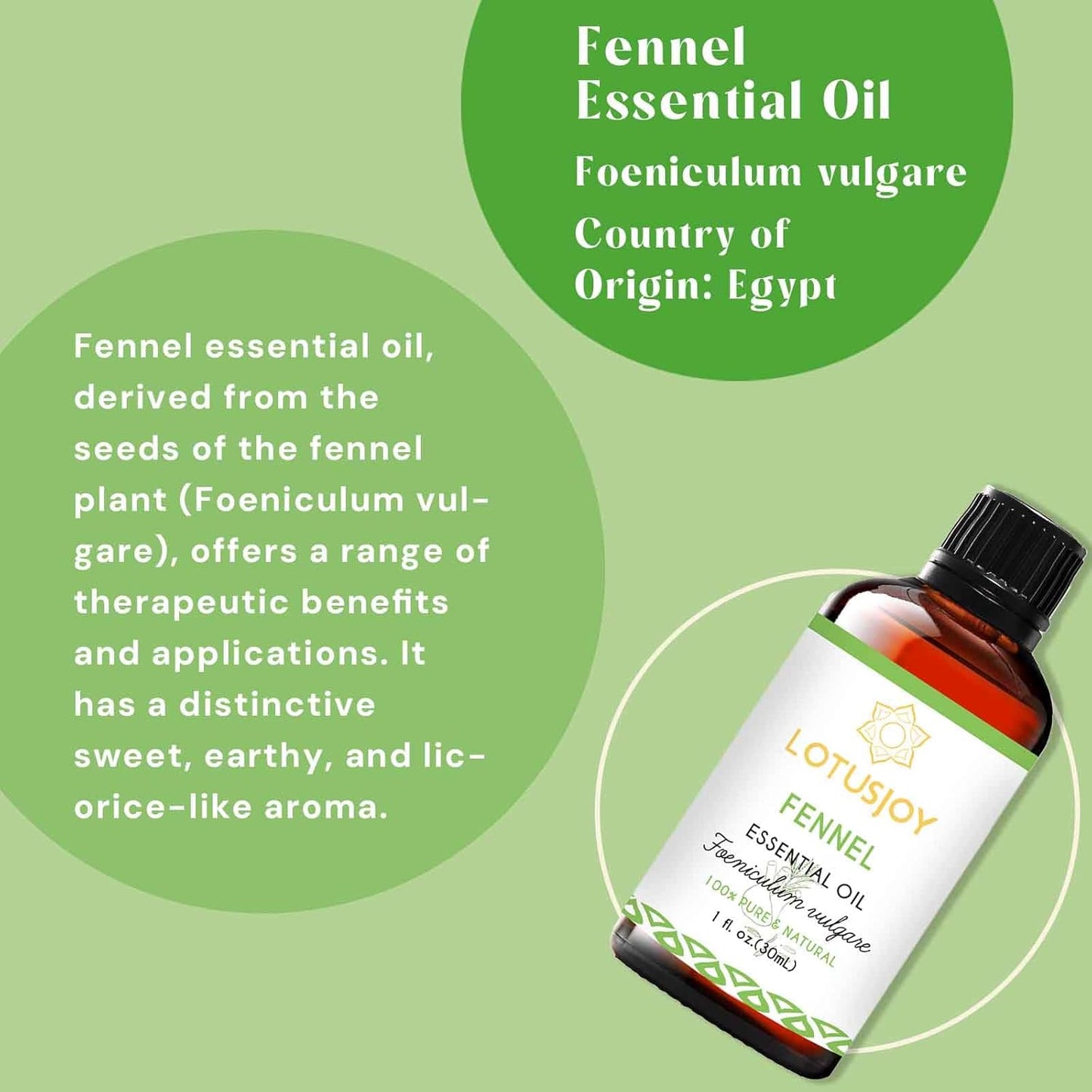 Fennel Essential Oil, 100% Pure Natural for Diffuser Skin DIY - 1 Oz