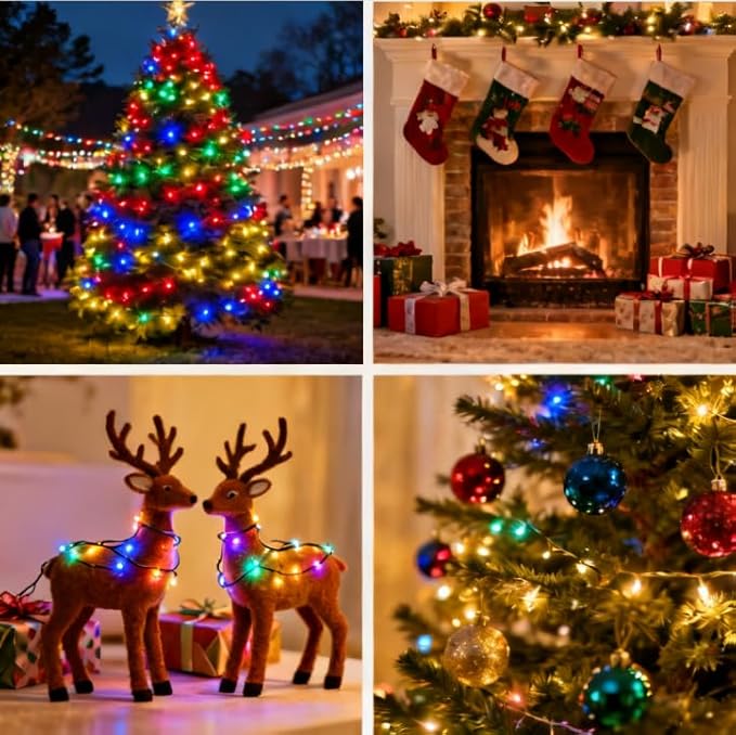 1000 LED 328 FT Outdoor Christmas Lights, IP67 Waterproof Twinkle String Lights with Remote 8 Modes and Timer Memory Function, Fairy Light for Holiday Garden Party Decorations(Multicolor)