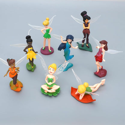 ONEST 13-Piece Miniature Garden Accessories - Small Hand Painted Fairy Figures, Girl Fly Wing Figurines for Car Decor, Fairy Garden, Flower Pot, Birthday Cake Topper