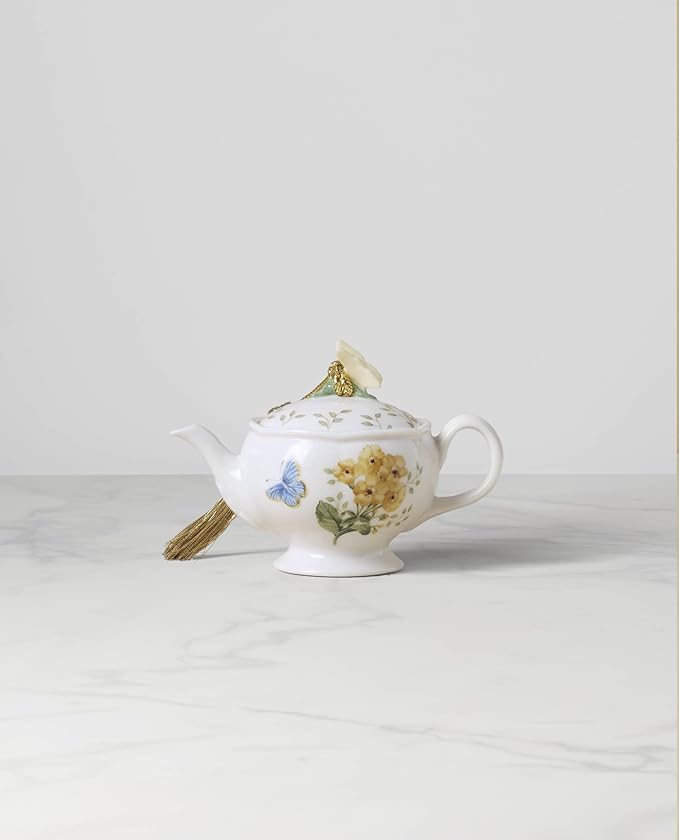 Lenox 896350 Butterfly Meadow Teapot Ornament, Christmas