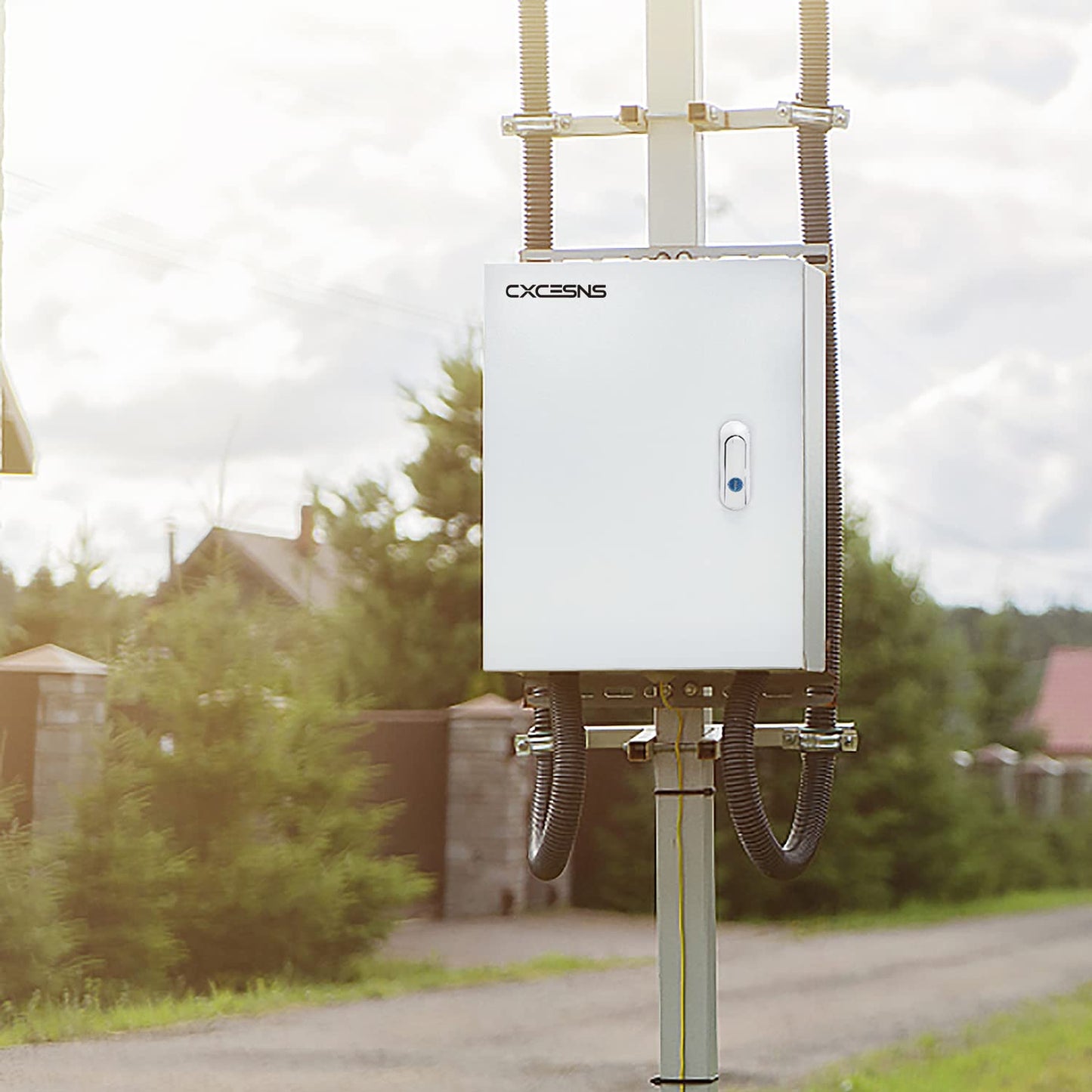 Outdoor Electrical Box 24 x 20 x 8''D NEMA 4X Enclosure Steel Box, Waterproof & Dustproof Outdoor/Indoor Lockable Electrical Junction Box, with Mounting Plate