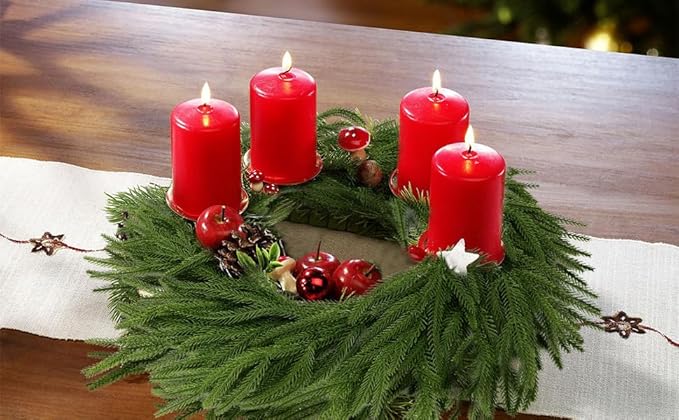 Hananona 2 Pcs 9 Ft Artificial Norfolk Pine Garlands, Real Touch Winter Pine Garland, Green Artificial Greenery Garland for Table, Mantle, Wall, Indoor, Outdoor Christmas Decorations (2, 9 Ft)