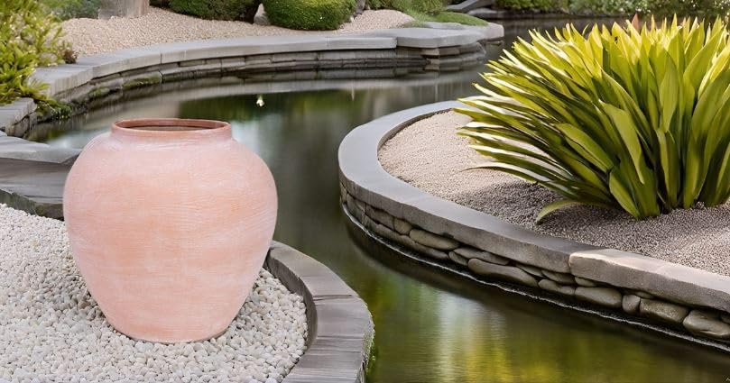 Terracotta Large Ceramic Bisque Flower Vase-Textured Coral Pink Clay Blush Vessel-Mediterranean Boho Home Decor-Modern Rustic Earthenware Decorative Vase-Handcrafted Centerpiece [9.45" W x 10" H]