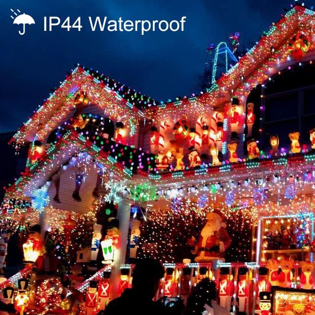 Toodour Christmas Lights Outdoor, 131ft 350 LED String Lights, Timer, Waterproof 8 Modes Outdoor Christmas String Light - Twinkle Light for Tree Home Garden Yard Wedding Party Xmas Decor(Multicolor)