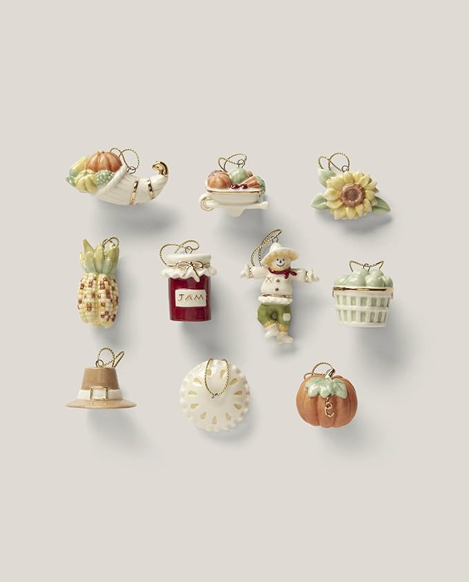 Lenox 879308 Autumn Favorites 10-Piece Ornament Set