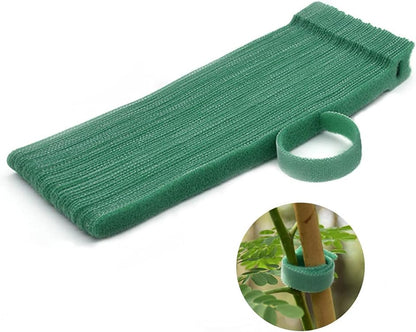 Hook＆Loop Garden Plant Cable Ties, Adjustable Garden Nylon Ties for Supporting Plant and Vines, Multi-Functional Ties(100 Pcs, 8 Inch, Green)