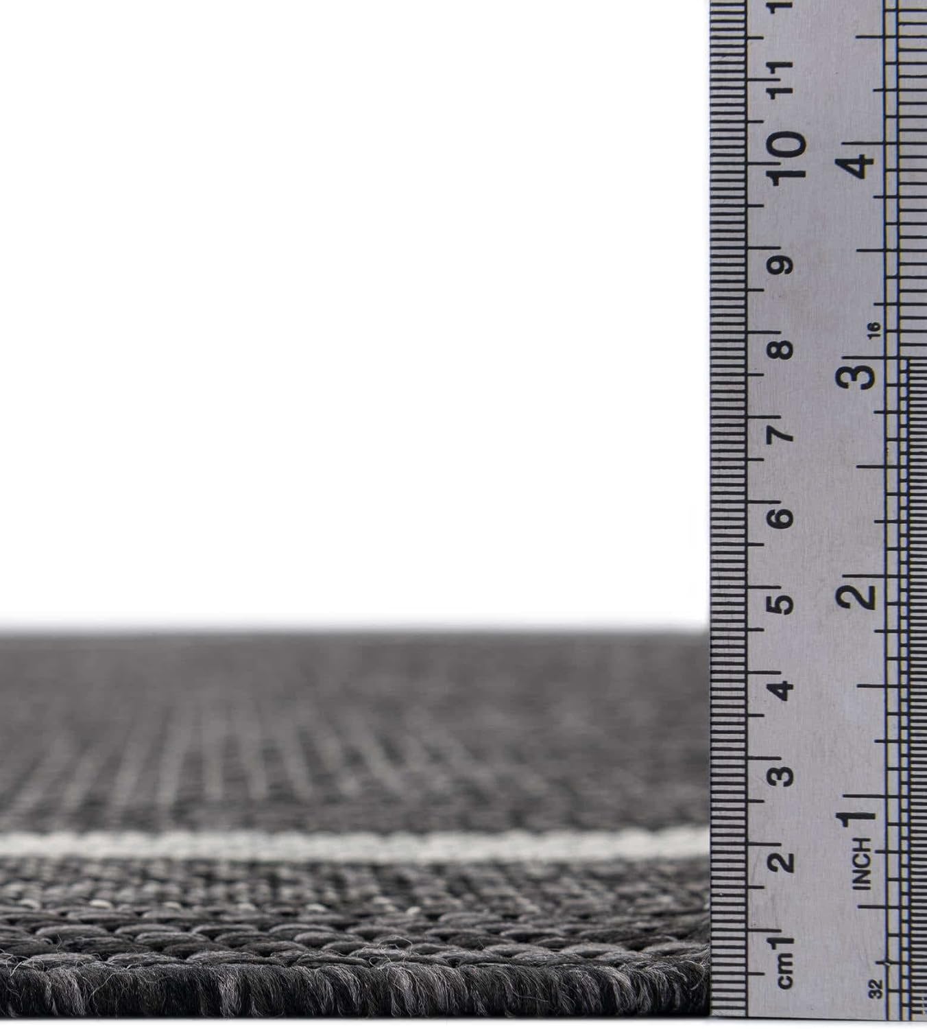 Unique Loom Outdoor Border Collection Area Rug - Soft Border (13' Square Black/Ivory)