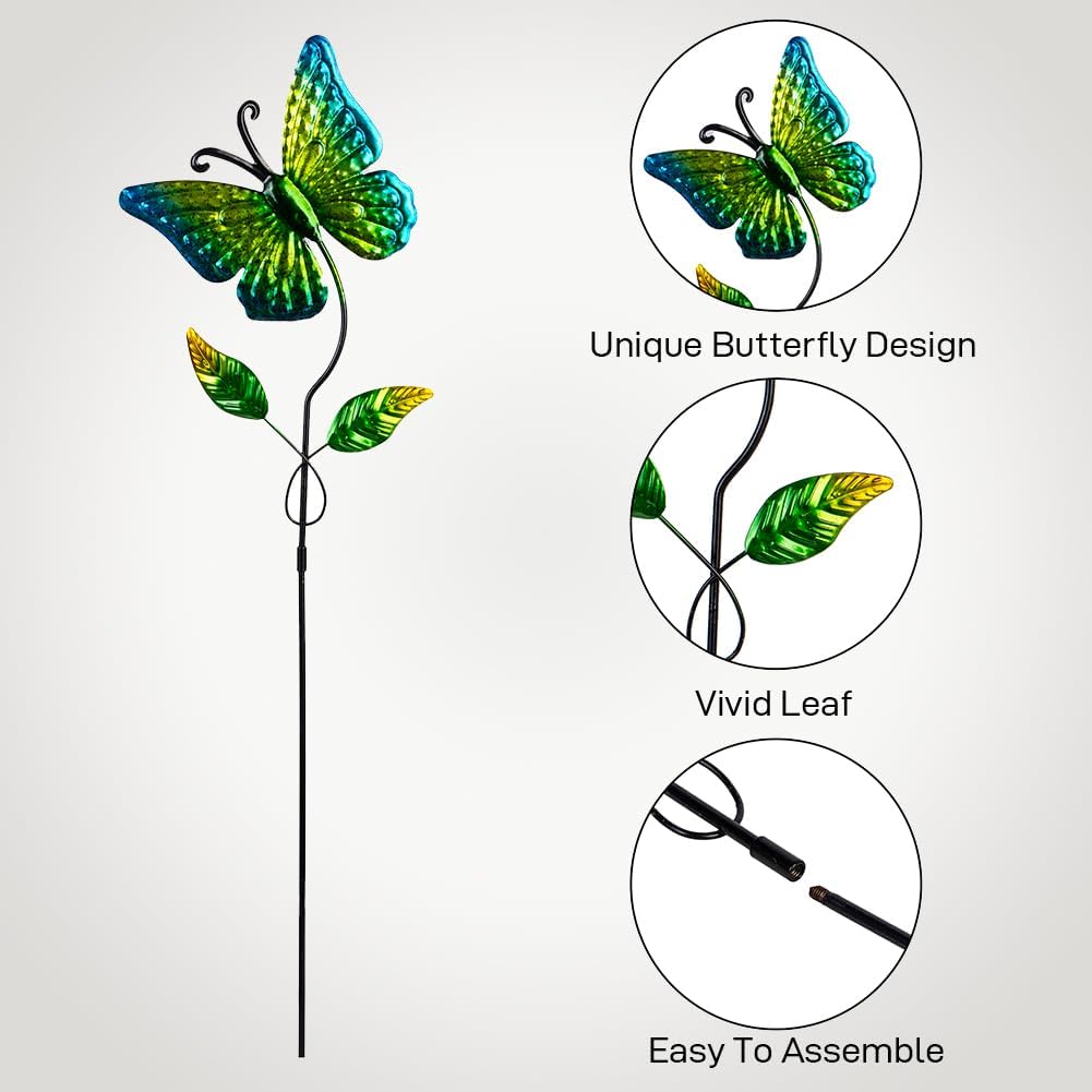 5 Pack Butterfly Decorative Garden Stakes,Outdoor Metal Decor Outdoor Decorations for Patio and Yard