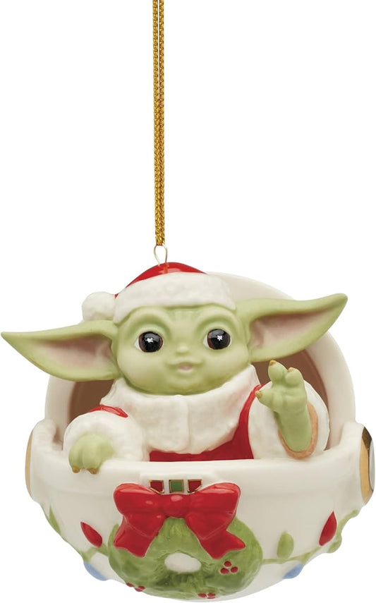 Lenox 895920 Grogu's Holiday Hover Pram Ornament, Christmas