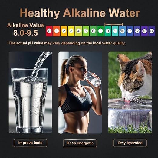 WINGSOL Under Sink Alkaline Water Filter with Faucet, 2-Stage Water Filter System Reduces Heavy Metals, Chlorine, Sediment, Improves Taste, Remineralization, NSF 42&53 Certified