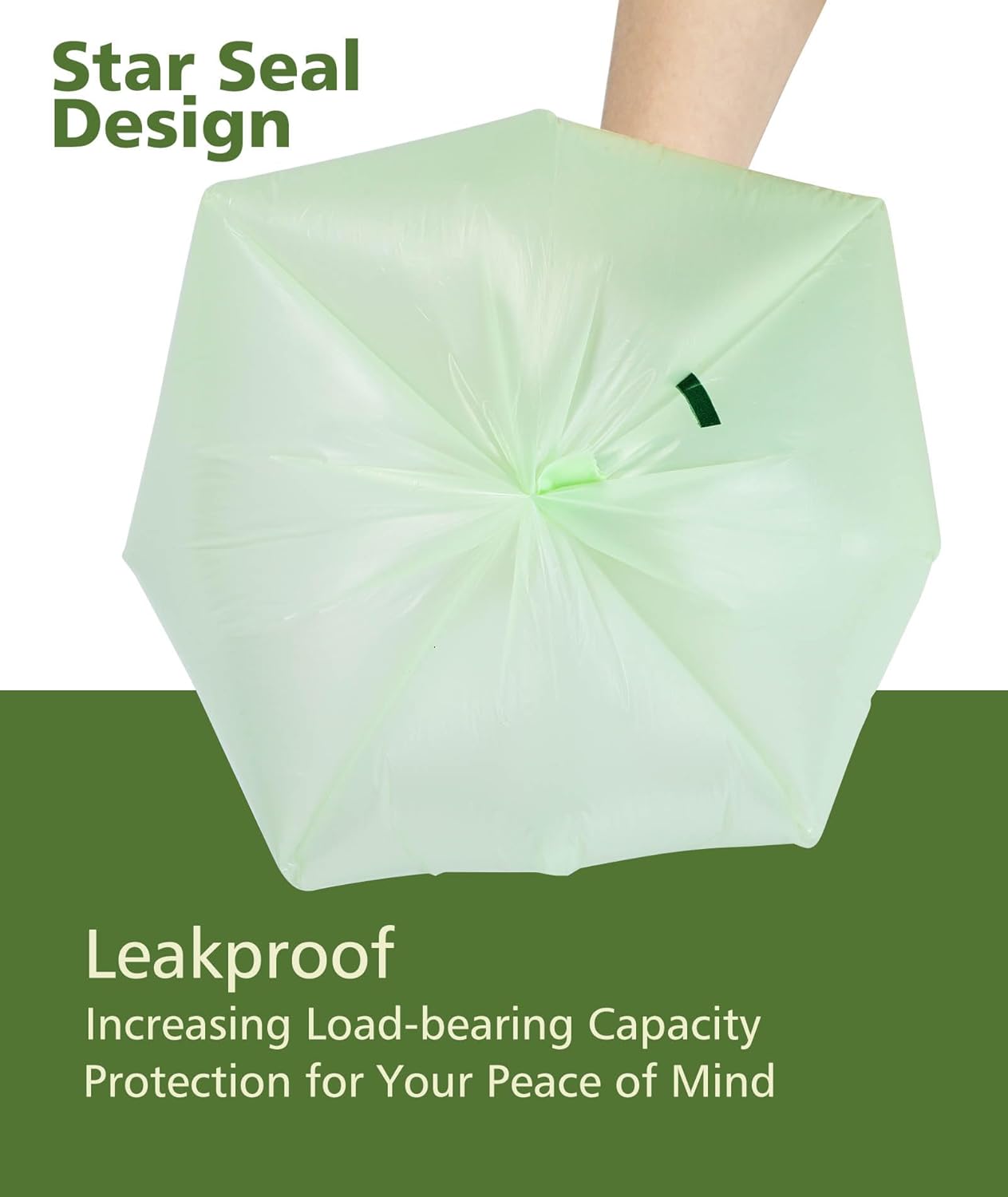 AYOTEE Compost Bags 1.6 Gallon with Handle Tie, 75 Count Compostable Trash Bags 1.6 Gallon Trash Bag, Small Biodegradable TrashBags Food Waste Liner, Small Compostable Bag for Kitchen Compost Bin