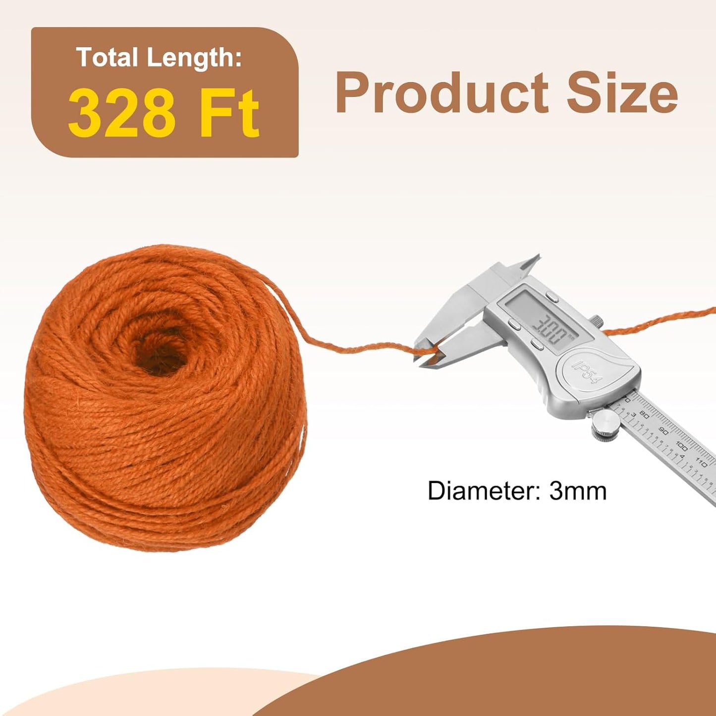 uxcell 328 Feet Natural Jute Twine String,3mm Thin Garden Twine Rope Colored Plant String Cord for DIY Art Crafts Gift Wrapping Decoration Packing Gardening Plant Hanger,Orange