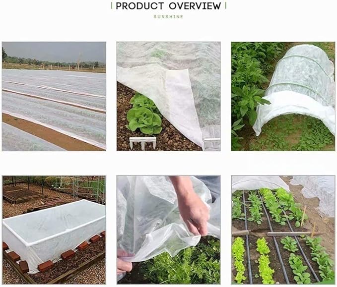 Agfabric Plant Covers Freeze Protection 10'x50' 0.55oz Frost Blankets for Plants Plant Frost Protection Covers Garden Winter Frost Pests Protection,White