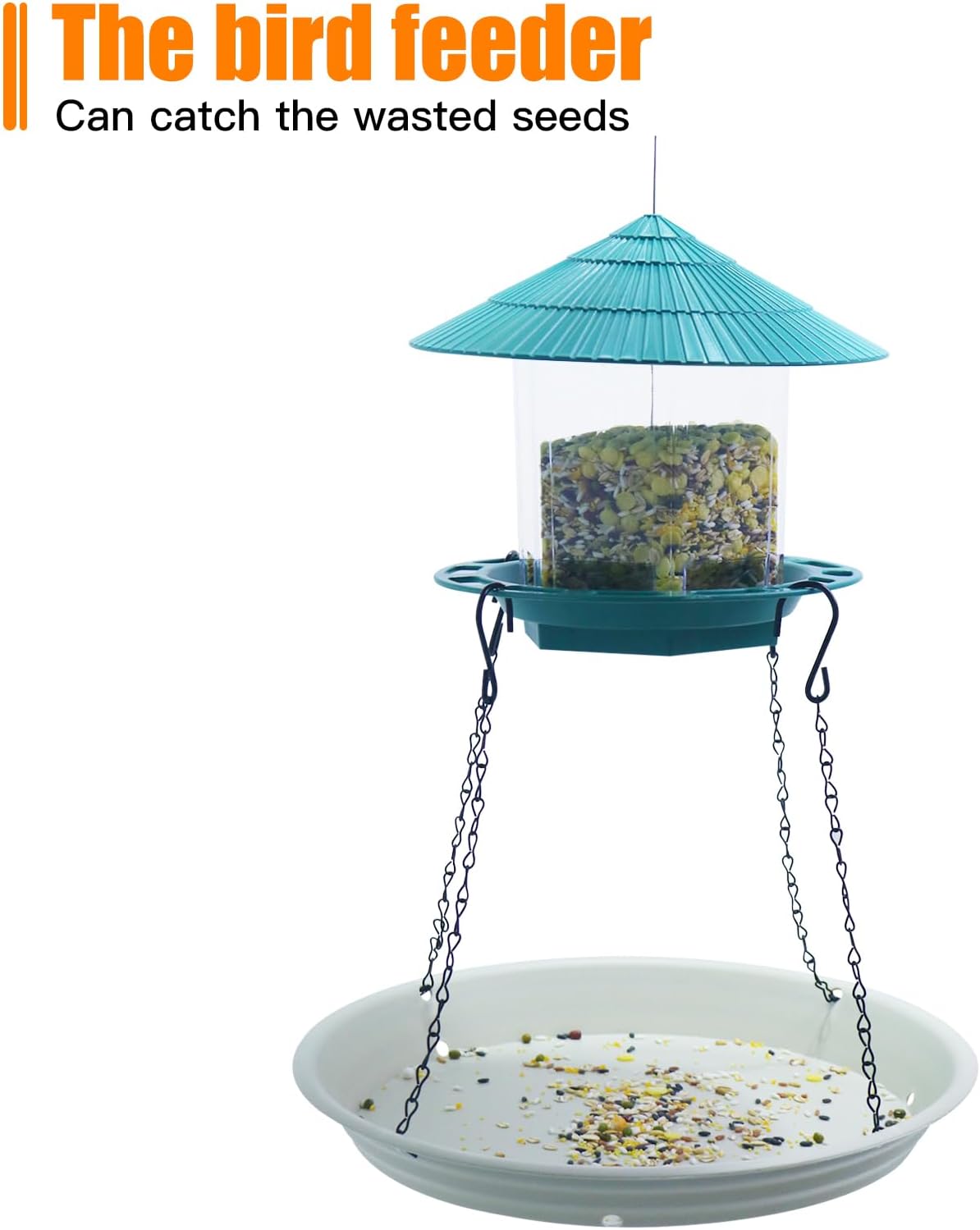 Bird Seed Catcher Tray Platforms 12" Bird Feeders Big Hanging Trays Platform can be Used for Most Feeders to Catch Dropped Seed and Shells for Outdoor Courtyard Gardens to Attract Birds (2PCS)