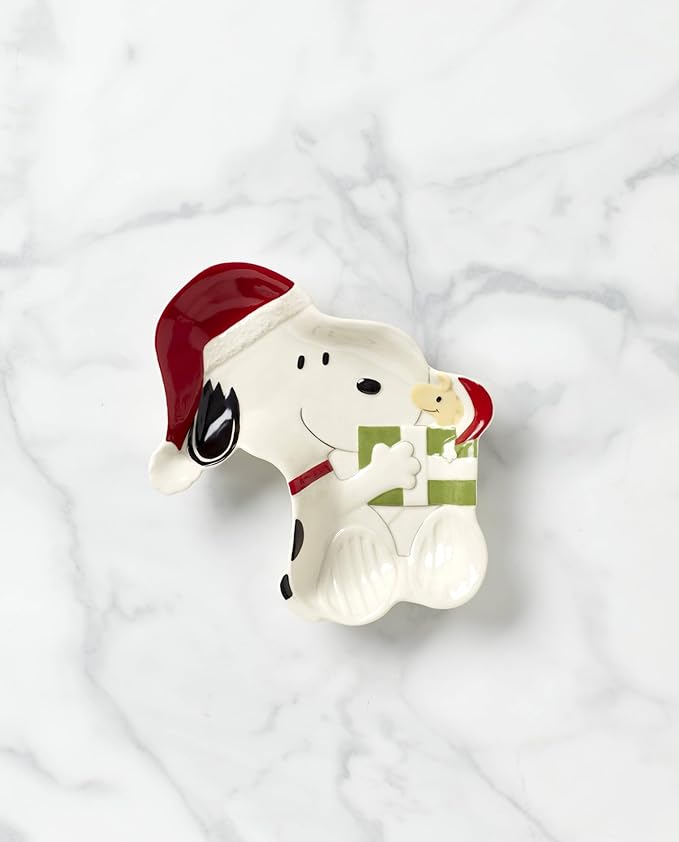 Lenox 896323 Snoopy Christmas Candy Dish, Holiday Hosting