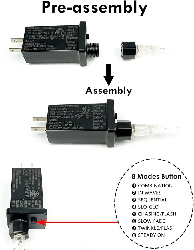 KAQ 115FT 300LED Timer Function Cool White Christmas String Lights, Indoor/Outdoor, Waterproof, 8 Modes, Clear Wire Fairy Tree Lights for Garden Patio Bedroom Christmas Decorations