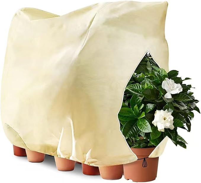 Winter Plant Covers Freeze Protection, 78.7 * 94.4inch Plant Covers for Winter, with Zipper and Drawstring, Suitable for Plants,Fruit Trees, Shrubs, and Potted Plants