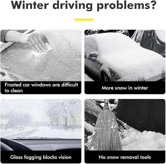 Ice Scraper with Detachable Window Squeegee for Cars Windshield Suit for Snow Rainy Foggy Weather